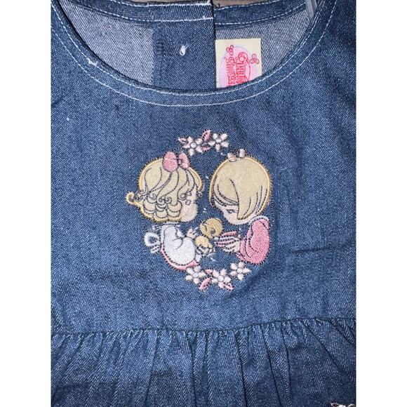 Adorable vintage Precious Moments denim jumper dress from  4T - Picture 2 of 5